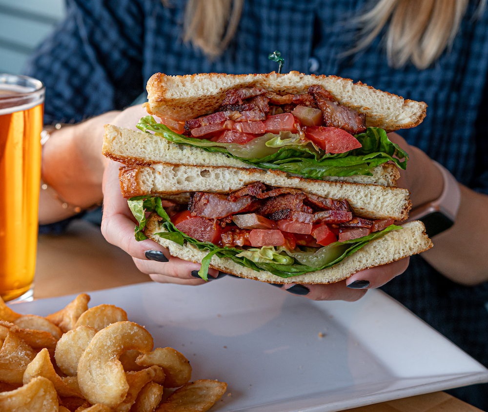 sandwich and chips on plate