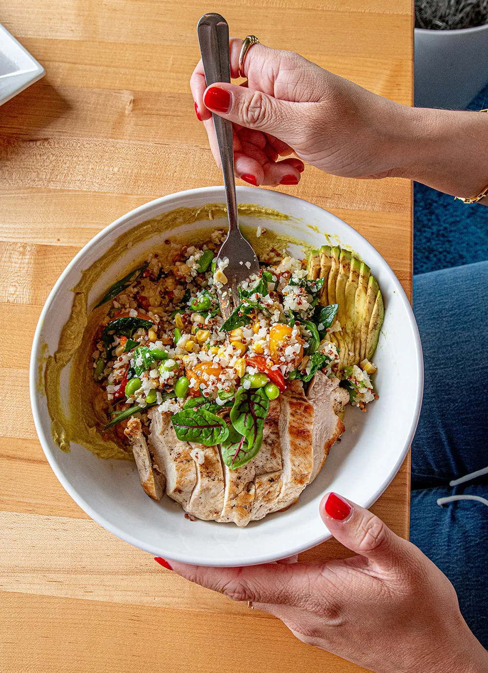 bowl with chicken